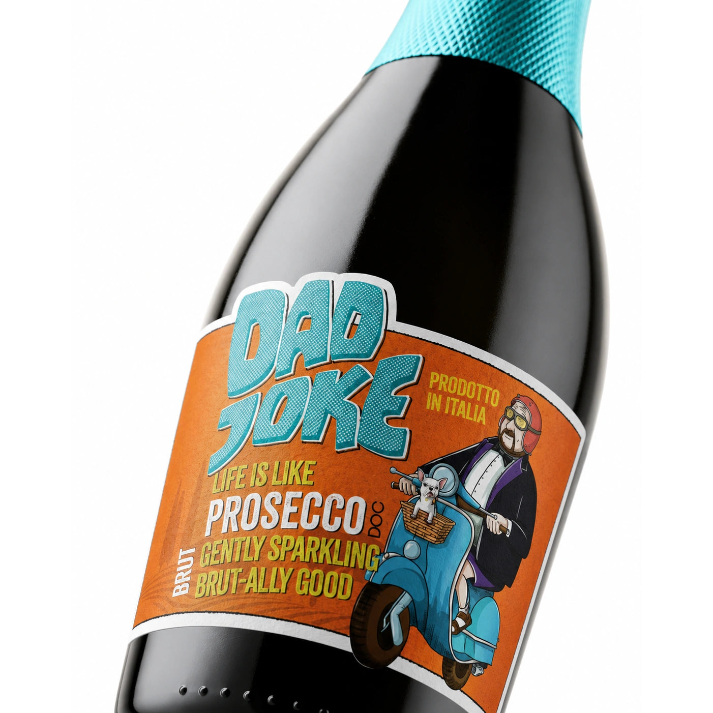 Dad Joke Prosecco Brut macro shot
