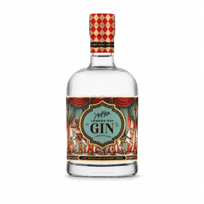 La Artista London Dry Gin bottle on white background