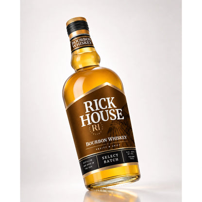 Rick House Bourbon Whiskey tilted hero shot