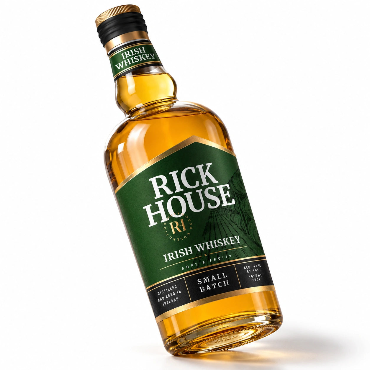 Rick House Irish Whiskey tilted hero shot