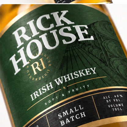 Rick House Irish Whiskey macro label shot