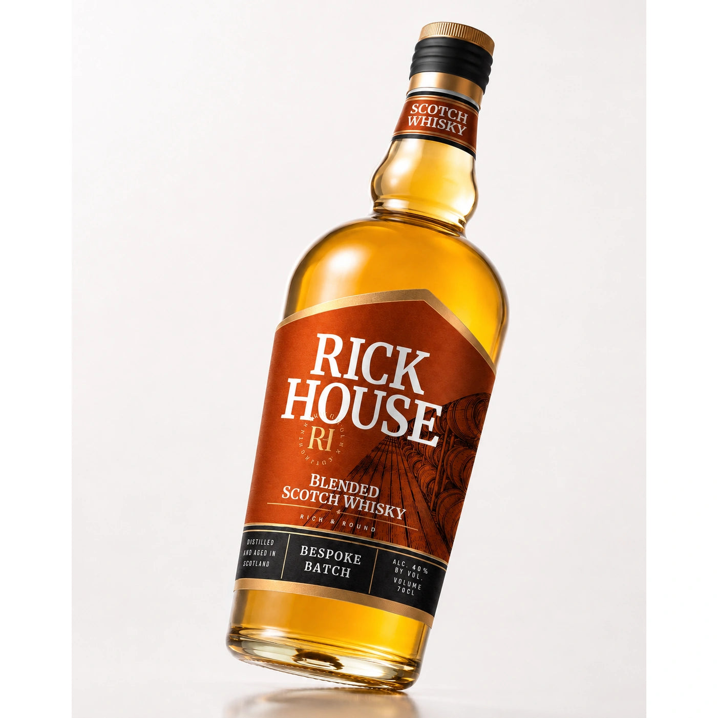 Rick House Blended Scotch Whisky tilted hero shot
