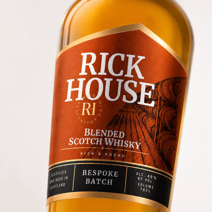 Rick House Blended Scotch Whisky macro label shot